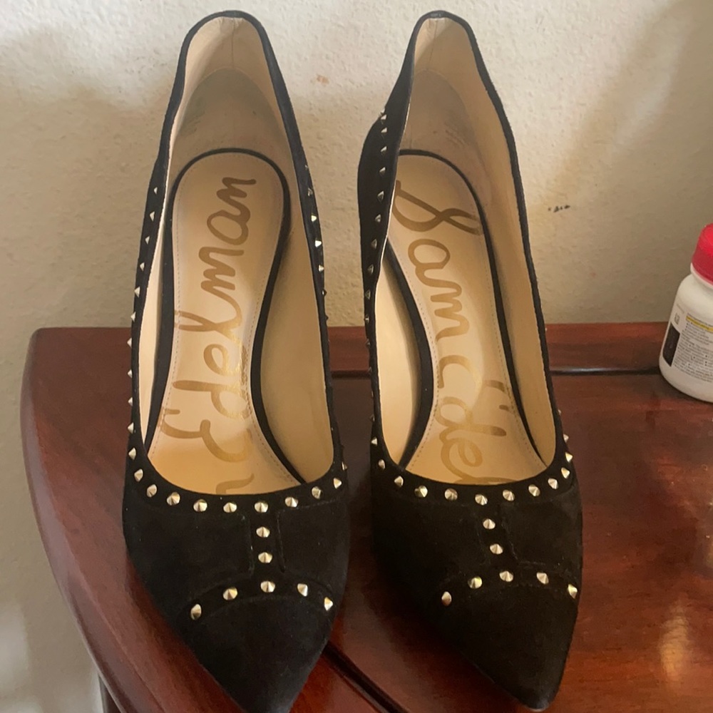 Sam Edelman Black Suede Heels Sz 10